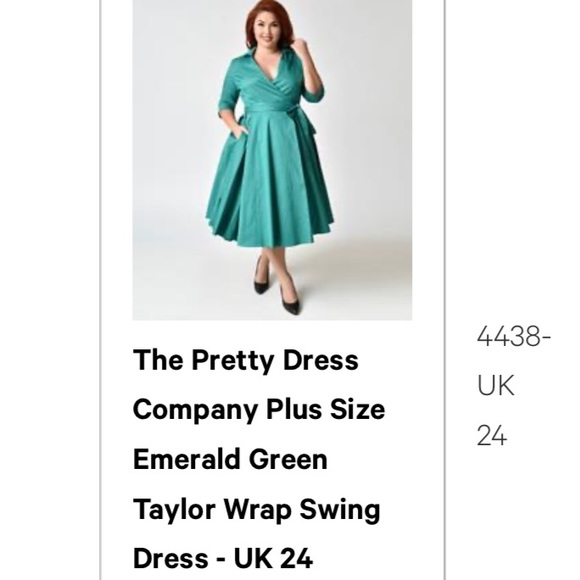 Emerald 1950's Wrap Dress- The Pretty Dress Co - Picture 5 of 9